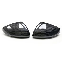 Car Carbon Fibre Black Modified Mirror Housing Caps for Audi VW A1 POLO 2019-2021 Rearview Side Wing Cover