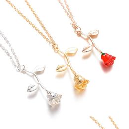 Other Event Party Supplies Necklace Fashion Send Girlfriend Gift Exquisite Rose Pendant For Women Wedding Birthday Present 80 P2 D Dh5Ct