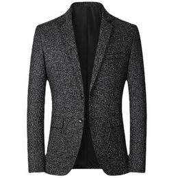 Mens Suits Blazers Fall Fashion Solid Colour Slim Business Casual Suit Jackets Men High Quality Formal Blazer Coat Male Fat 4XL 221118