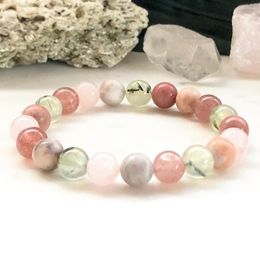 Link Bracelets MG0875 8 Mm Gemstone Mixed Fertility Bracelet Handmade Crystal Beaded Mala And Conception Support Jewelry