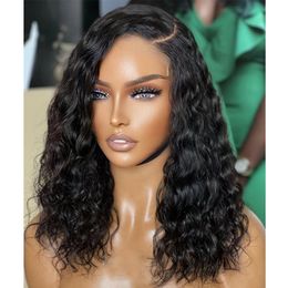 Water Wave Natural Human Hair Bob 360 Lace Frontal Wigs for Black Women Raw Hairs Unprocessed 13x6 Deep Part Lace Front Wigss 180Density