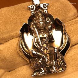Pendant Necklaces XS Manjusri Bodhisattva Retro Pure Handmade Men's Tag Belongs To The 's Life Buddha Couple Pendants For