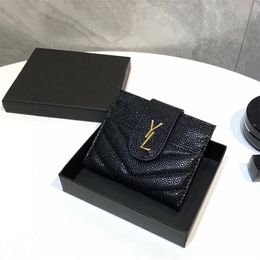 Designer Luxury Card Holders Pocket Pussys Purse Mens Kvinnor plånbok bokstav läder fast färgpåse mynt purséer