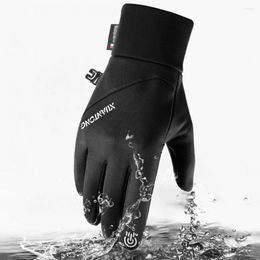 Cycling Gloves 1 Pair Useful Bicycle Well-fitted Glove Portable Sweat Absorbing Men Winter Waterproof