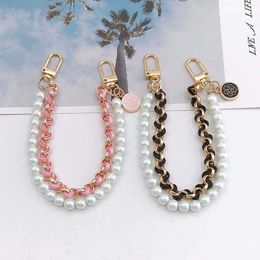 Cell Phone Straps Charms Elegant Pearl Lanyard Case Drop Hanging Chain Anti-Lost Bracelet Gift for Women Bag Strap Cord