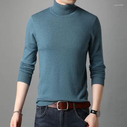 Men's Sweaters High Quality Mens Cashmere Sweater Wool Turtleneck Solid Colour Male Pure Warm Long Sleeve