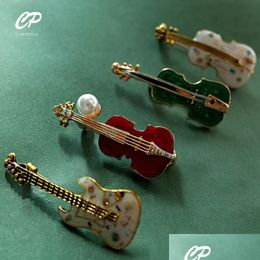 Pins Brooches Pins Brooches Fashion Musical Instruments Guitar Violin Cello Piano For Women Girl Kids Collar Brooch Cap Backpack Su Dh4Nw