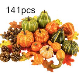 Party Decoration Fall autumn decoration pumpkins Harvest Props Artificial Fake Pumpkin Leaves For Halloween Festival Faux 221118