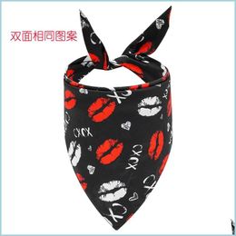 Other Dog Supplies Pet Dogs Drool Towel Valentines Day Series Adjustable Bib Triangle Cotton Print Cat Scarf 99 P2 Drop Delivery Hom Dhwrs