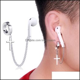 Body Arts Non Piercing Body Ear Clips Anti Lost Earring Chain For Airpods Wireless Earhooks Earbuds Earphone Holder Connector Drop D Dhcxz
