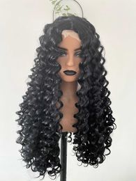 Women's Wigs Long Curly Hair High Temperature Pure Hand Wrapped Mixed Soft Silk 450g Natural Sag 60cm