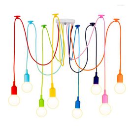 Pendant Lamps Modern Minimalist E27 Decorative Chandelier Colorful Multi-head Spider Lamp Personality Fashion Restaurant Ceiling Fixture