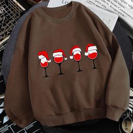 Men's Hoodies Christmas Glass Hoodie Sudaderas Pullover Korean Style Brown Tops Women 2022 Autumn Winter Fashion Y2k Sweatshirt