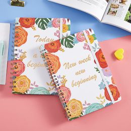 Diary Weekly Planner English Version Agenda Spiral Organiser Notebook Goals Habit Schedules Stationery School Supplies