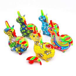 Smoking Pipe Unicorn Animal Silicone Spoon Pipe Two Styles Tobacco Wholesale Hand Ppies Water Transfer