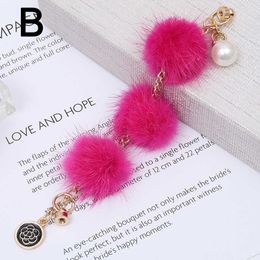 1PC Cell Phone Straps Charms DIY Winter Mink Hair Bracelet Mobile Case Key Chain Jewelry Accessories Plum Blossom Pendant gifts