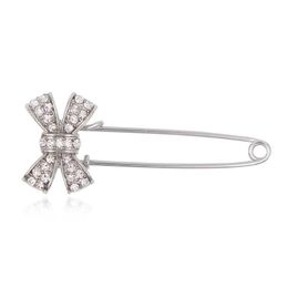 Pins Brooches Pins Brooches Classic Crystal Rhinestone Bowknot Brooch Metal Safety Clasp Pin Man Suit Fashion Jewelry Accessory Dro Dhae7