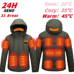 Men's Vests 11 Area Heated Vest Men Women Parka Jacket Autumn Winter Cycling Warm USB Electric Outdoor Sports For Hunting 221117