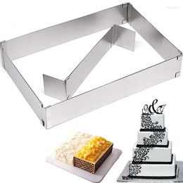 Baking Moulds Rectangular Adjustable Frame With Dividers Cake Ring Mould Tray Extendible