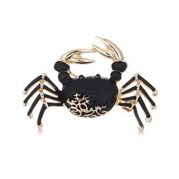 Pins Brooches Pins Brooches Exquisite Gold Metal Enamel Crab Charm Pin Brooch Fashion Badge Ornament Jewellery Accessories Drop Delive Dhmla