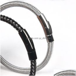 Bangle Stainless Steel Bracelets For Men Fashion Design Love Gift Bracelet Jewellery Women Drop Delivery Dhcvm