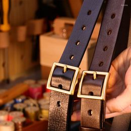 Belts Men High Quality Brass Buckle Genuine Leather Belt Luxury Designer Cowskin Fashion Strap Male Jeans Ceinture For Man