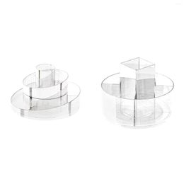 Storage Boxes Counter 360° Rotating Transparent Makeup Brushes Display Case Organiser Accessories For Dress Table Dresser Small Rack Sturdy