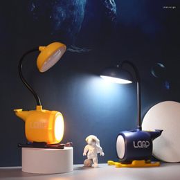 Table Lamps Creative Cartoon LED Desk Lamp Eye Protection Night Light Soft USB Charging Learning Reading For Home Decor