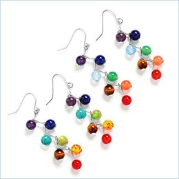 Dangle Chandelier Yoga Earrings Dangle Regalite Natural Stone Chakra Ear Rings Chandelier For Women Fashion Jewelry Drop Delivery Dhsk5