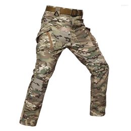 Men's Pants Men's IX9 Softshell Thick Fleece Winter Military Tactical Hunt Cargo Male Waterproof Combat Trousers