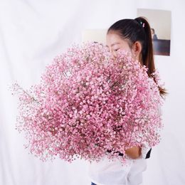 Decorative Flowers Wreaths 100g Big Bunch BabysBreath Natural Dried Preserved Gypsophila Flower Decor Home Wedding Bouquet Valentines Day Paniculata 221118