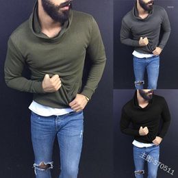 Men's Hoodies Mandylandy Autumn Winter Men's Turtleneck UK Sweatshirt Long Sleeve Cotton High Neck Pullover Sweater Tops