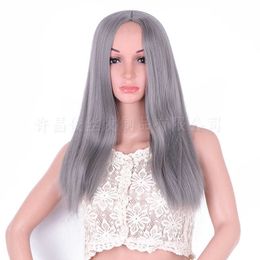 Women's Wigs Colour Long Sale Fashionable Split Straight Hair Head Cover Chemical Fibre High