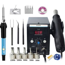 Heat Guns Eruntop 858D Air Station Digital Soldering Iron BGA Rework Welding Machine 221118