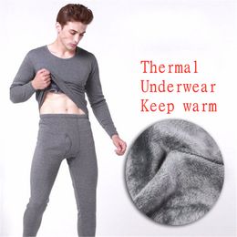 Men's Thermal Underwear Winter Men Long Suit Warm Tops Pants Piece Set Keep warm Johns 221117