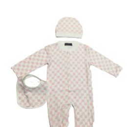 kids designer Romper baby boy girl Long sleeve crew neck cotton clothes newborn Children sweater one-piece onesies luxur letter Jumpsuits hat 3pc