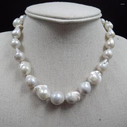 Chains NATURE FRESHWATER Baroque PEARL NECKLACE-big Pearls-nature Colors