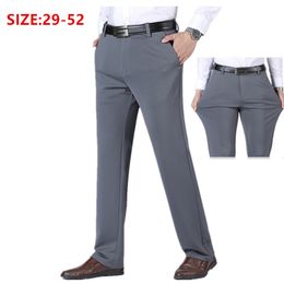 Mens Pants Thick Straight Work Trousers Men Office Formal Black Plus Size Blue Elastic Business Stretch Big 44 48 50 52 Male Wearing 221118