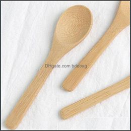 Spoons 13Cm Honey Small Wooden Spoons Creative Bamboo Spoon Mini Baby Eco Friendly Selling In 0 58Rb J1 Drop Delivery Home Garden Ki Dhviq