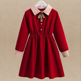 Girls Dresses Preppy Children School for Clothes Princess Elegant Bow Dress Kids Costumes Baby Vestidos 6 8 9 10 12 14 Years 221117