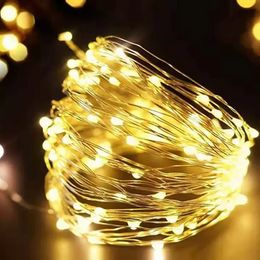 LED String Light Cooper Wire Fairy Warm Yellow White Home Christmas Wedding Party Garden Decorations Waterproof Decorative Lights P1118