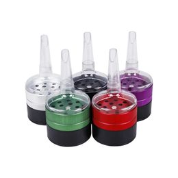 Smoking Colorful Aluminium Alloy Multi-function Bullet Style Cone Herb Grinder Dry Tobacco Grind Spice Miller Crusher Grinding Chopped Hand Muller Storage Case DHL