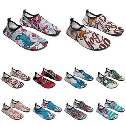 men women custom water shoes cartoon animal design diy word black white blue red Colour mens trainer 146