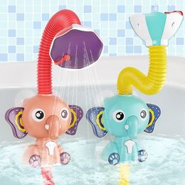 Bath Toys Electric Elephant Water Spray For Kids Baby room tub Faucet Shower Strong Suction Cup Children Game 221118