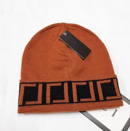 Women's Letter Embroidery Woollen hat Western Style Warm Curled Brim Knitted Hats Trendy Men