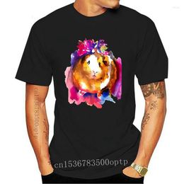 Men's T Shirts Cute Girl Guinea Pig In The Spring Watercolor Print T-Shirt Summer Women Short Sleeve Simple O-neck Casual Tees White Tops