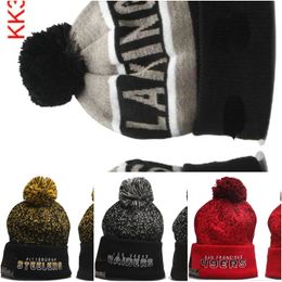 KINGS Beanie North American Hockey ball Team Side Patch Winter Wool Sport Knit Hat Skull Caps a2