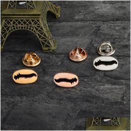 Pins Brooches Creative Coffee Beans Shaped Brooches Set 4Pcs Enamel Gold Plated Alloy Badges For Girls Paint Lapel Pins Collar Jewe Dh8Jw