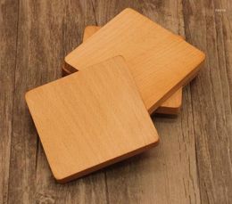 Table Mats 100pcs/lot 8.8cm Beech & Walnut Wood Coasters Cup Coffee Tea Pads Drinking Teapot Drink Wholesale