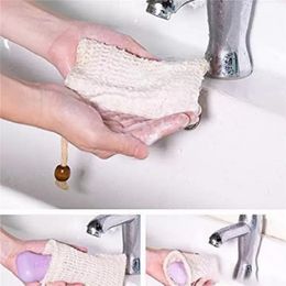 Natural Exfoliating Mesh Soap Saver Sisal Soap Saver Bag Pouch Holder For Shower Bath Foaming And Drying FY2378 ss1119